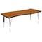 Flash Furniture Oval 60 W, 86 L, 25.25 H, Chrome, Laminate, Particleboard, Steel, Wood Grain XU-GRP-A3060CON-60-OAK-T-P-GG - alternate 5